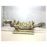 Large Chinese Dragon Sculpture Made of Bone.