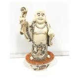 Carved Bone Buddha Figure. 6.5in H