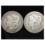 2-Silver Morgan Dollars