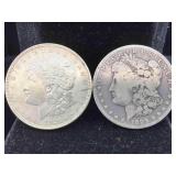 2-Silver Morgan Dollars