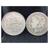 2-Silver Morgan Dollars