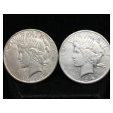 2-Silver Peace Dollars