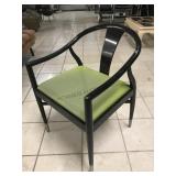 2 Green and Black Wood Armchairs- some wear - from