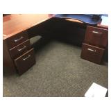 L shape desk. 5 drawers. Desk only.