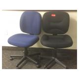 Pair of rolling office chairs.