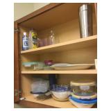 Cabinet contents. Breakroom kitchen.