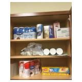 Cabinet contents. Breakroom kitchen.