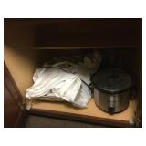 Cabinet contents. Breakroom kitchen.