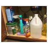 Cabinet contents. Breakroom kitchen cleaning