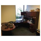 Large corner desk w/hutch, (only desk, all