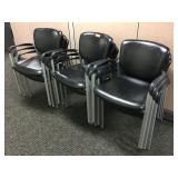 9 Stacking black chairs