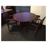 Conference table w/2 matching chairs, approx 47