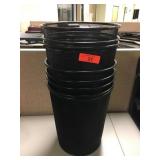 Stack of Metal trash bins.