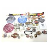 Harley Davidson and motorcycle theme items.