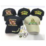 Vintage hats and pins.