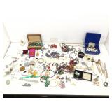 Assorted costume jewelry and more