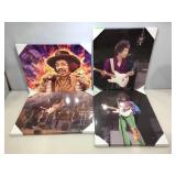 New Set of 4 Rockin Artwork print on Canvas. Jimi