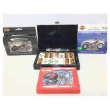 Harley Davidson 6 playing cards and domino set