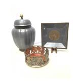 Ginger jar w/ashtray and more