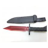 War tech knife in sheath.