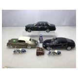 3 Die-cast cars, scale 1:12