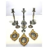 Assorted candle holders and more