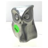 Aluminum sign Owl sculpture, approx 3 inches tall