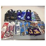 Assorted sports novelty items. Stockers, drink