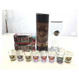 Shot glasses and more. Sports, John Wayne, UfC.