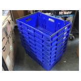 7 Stackable Blue baskets