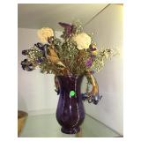 Glass jar w/flowers