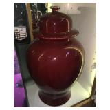 Large Red ginger jar, approx 24 inches tall
