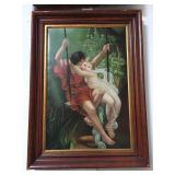 Framed Oil painting on canvas, approx 44 inches