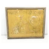 Primitive Australia style  art framed to 18x22.