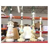 Assorted table lamps with shades