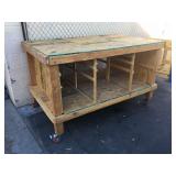 Rolling workbench w/storage, approx 75x48x45