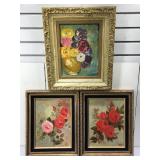 Three Original,Paintings on Canvas. Framed to