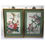 Pair of Signed Chinese Original Watercolors on