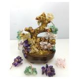 8in H MultiColored Gemstone Tree. Damaged, see