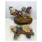 14in. MultiColored Gemstone Tree. Damaged, See