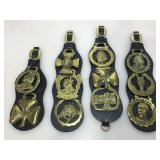 Collection of Antique Horse Brass on Leather