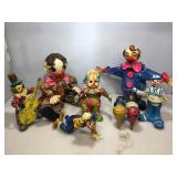 Vintage Handmade Paper Mache Clowns.