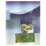 Signed Abstract Lithograph. Framed to 20x25.