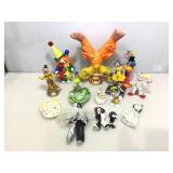 Collection of Clowns. Glass, Paper Mache, Ceramic
