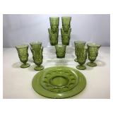 Fostoria HFM Green Glassware