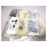 Collection of Original James McQuade Sketches on