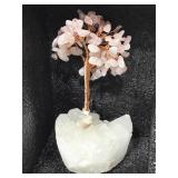 6in Rose Quartz Gemstone Tree. Damaged, see