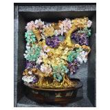 14in. MultiColored Gemstone Tree. Damaged, See