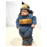 Native American Porcelain Baby Doll in Papoose.