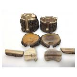 Pair of Signed Natural Wood Carved Puzzle Boxes.